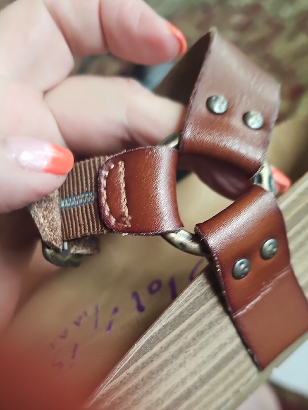 Women's Brown Strappy Leather Sandals - Picture 6 of 6